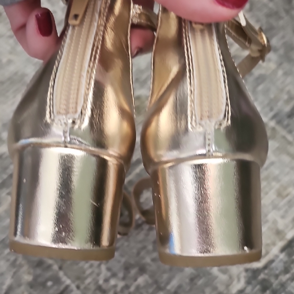 The Touch Gold Ankle Strap Sandals - Picture 6 of 7